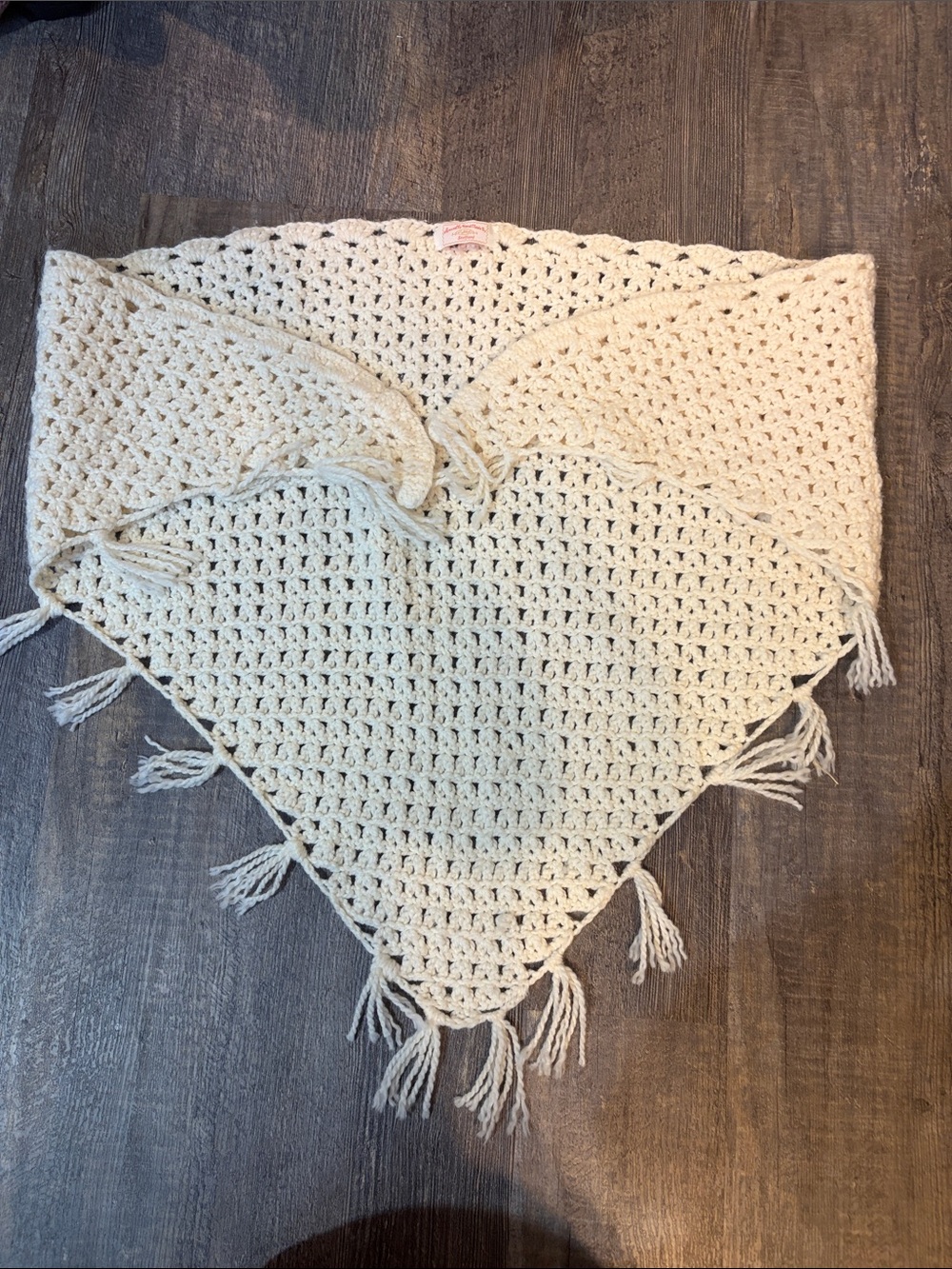 Handmade Crochet  Shawl with Fringe